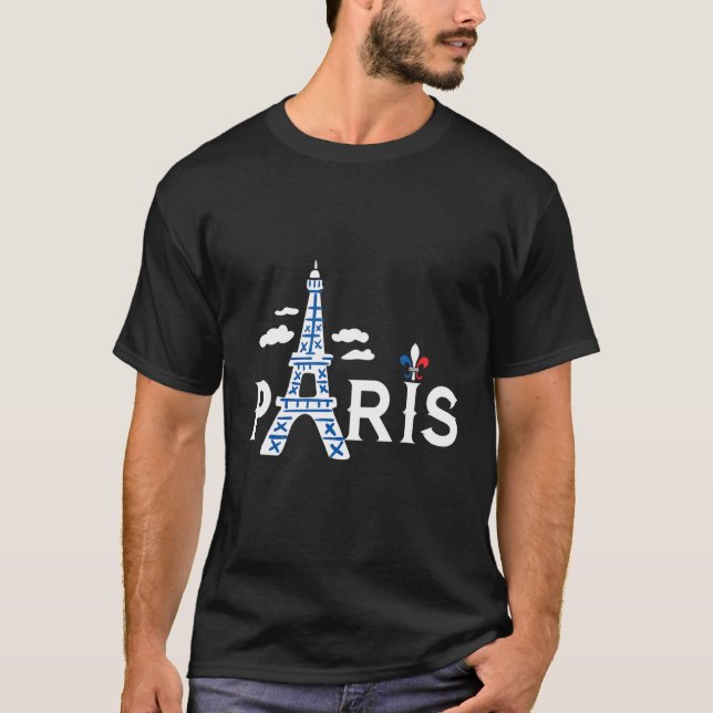 Camiseta Torre Eiffel Me encanta París Día de Francia con S (Anverso)