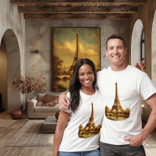 Camiseta Torre Eiffel Mediados de Siglo   París Retro Vinta