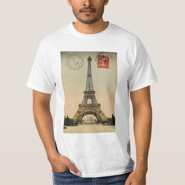 Camiseta Torre Eiffel, París, Francia, vintage retro (Anverso)
