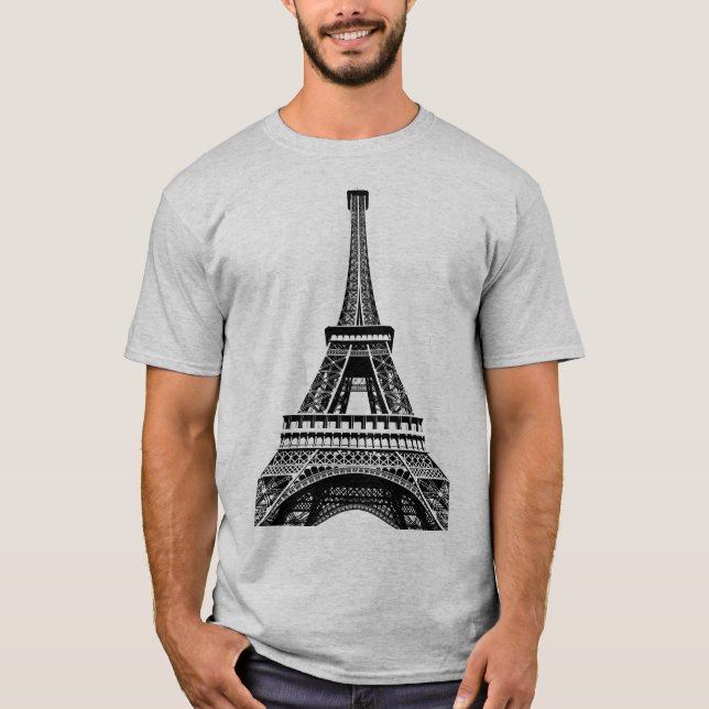 Camiseta Torre Eiffel Paris Plantilla de Arte Pop Mens Mode (Anverso)