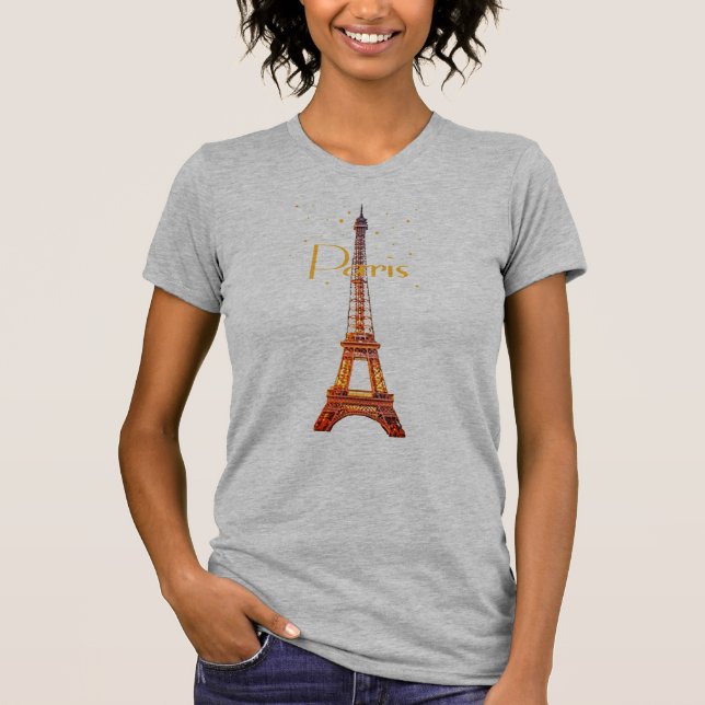 Camiseta Torre Eiffel París Texto (Anverso)