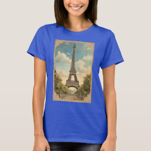 Camiseta Torre Eiffel París Viajes Estilo Retro Vintage Art