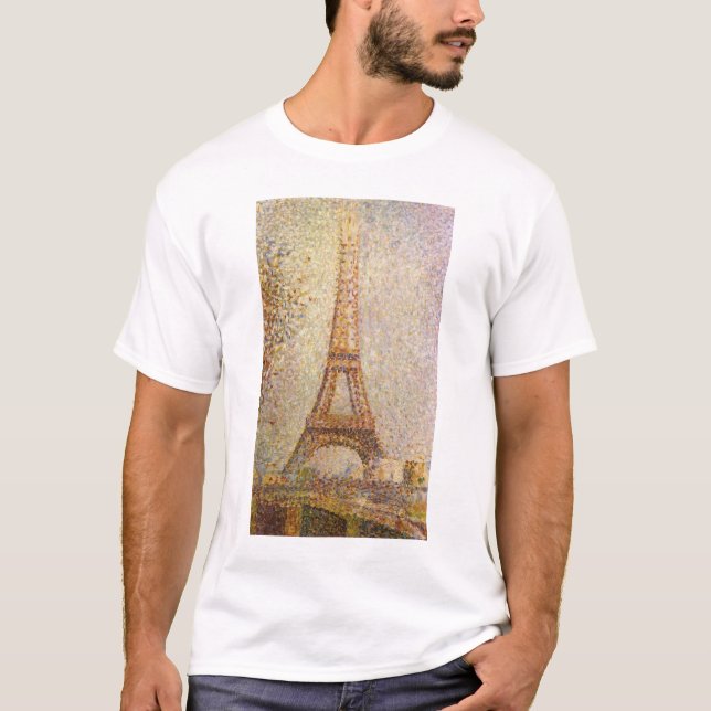 Camiseta Torre Eiffel por Georges Seurat, Bella Artes de la (Anverso)