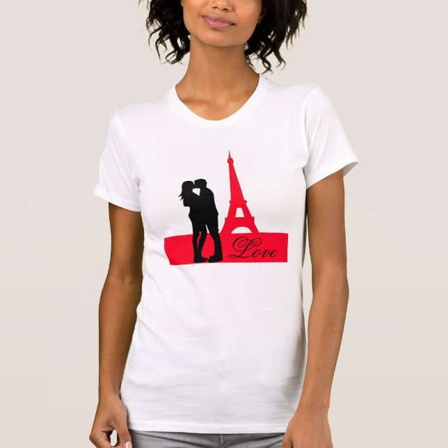 Camiseta Torre Eiffel Silueta de Amor (Anverso)
