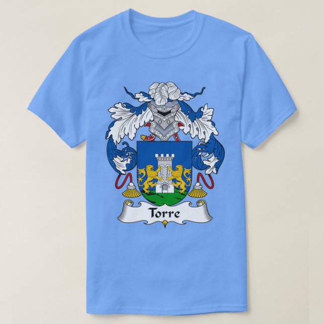 Camiseta Torre Escudo de armas y escudo familiar (Diseño del anverso)
