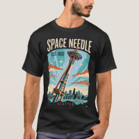 Torre Espacial de Seattle Póster de Viaje Vintage