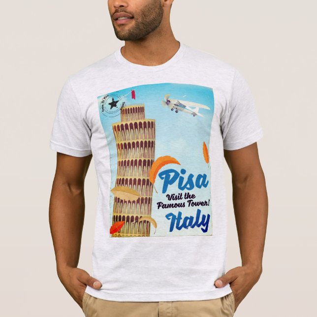 Camiseta Torre inclinada de la imprenta vacacional Pisa Vin (Anverso)
