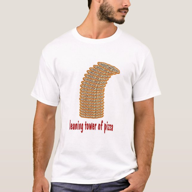 Camiseta torre inclinada de la pizza (Anverso)