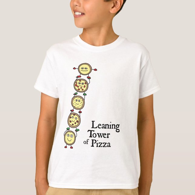 Camiseta Torre inclinada de pizza (Anverso)