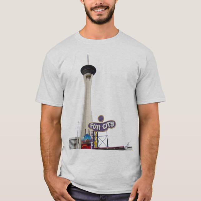 Camiseta Torre Strat & Fun City Motel señal Las Vegas (Anverso)