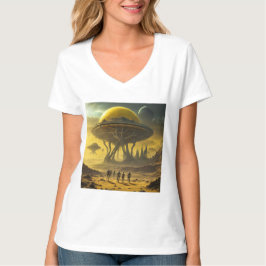 Camiseta Torre Ufo de Ciencia Ficción Alien World View Plan