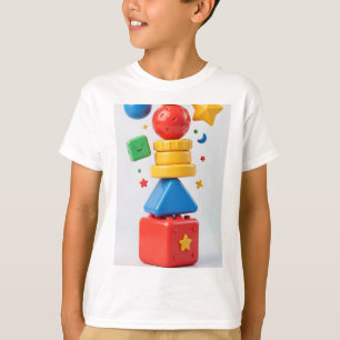 Camiseta Torre vertical de juguetes para niños en 3D colori