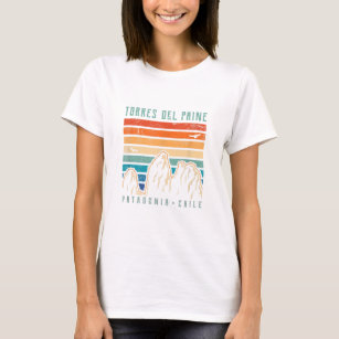 Camiseta Torres del Paine T Shirt Retro Chile Montaña Hiki