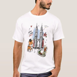 Camiseta Torres Petronas Lindas Kuala Lumpur Arte Doodle
