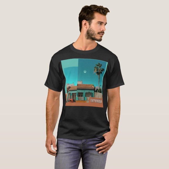 Camiseta Torrevieja en Naranja y Turqoise (Anverso completo)