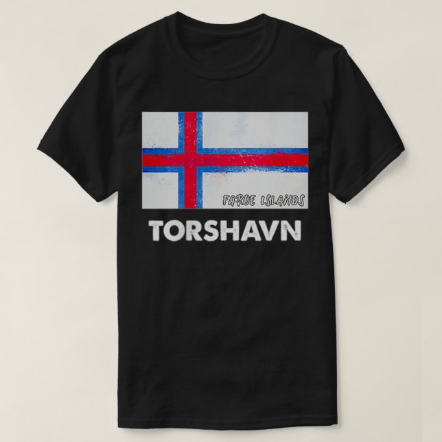 Camiseta Torshavn Faroe Islands Flag   Torshavn  (Diseño del anverso)
