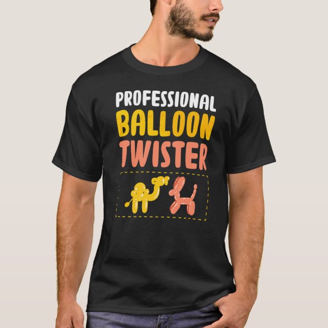 Camiseta Torsión de globos profesional  Modelado de globos  (Anverso)