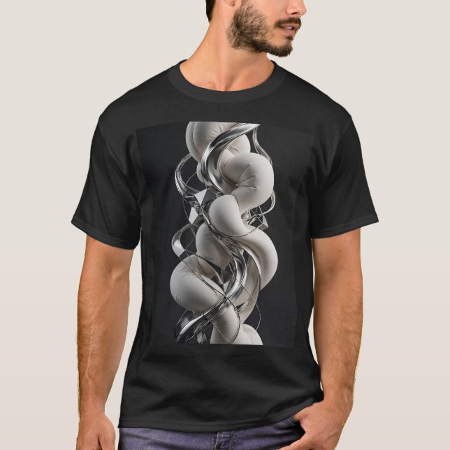 Camiseta Torsión vertical de cromo - Abstracto 3D Premium (Anverso)