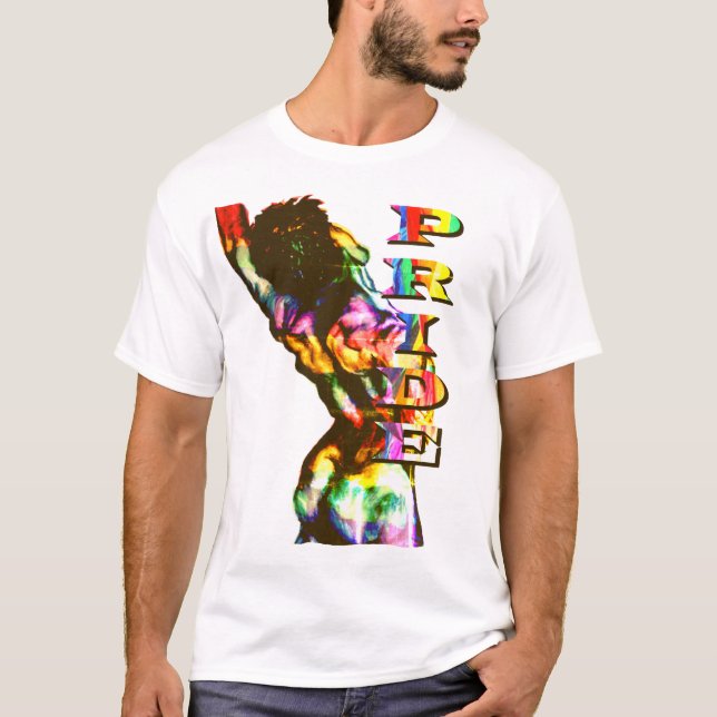 Camiseta torso masculino arcoíris Orgullo 1 (Anverso)