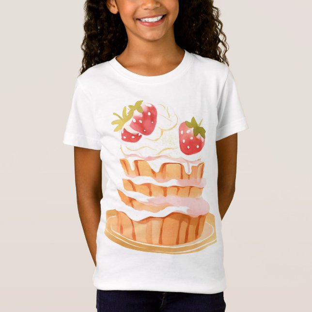 Camiseta Torta corta de fresa (Anverso)