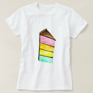 Camiseta Torta de arcoiris yacuarela arte lindo