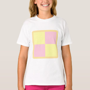 Camiseta Torta de Battenburg. Rosa y amarillo