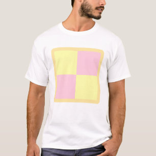 Camiseta Torta de Battenburg. Rosa y amarillo