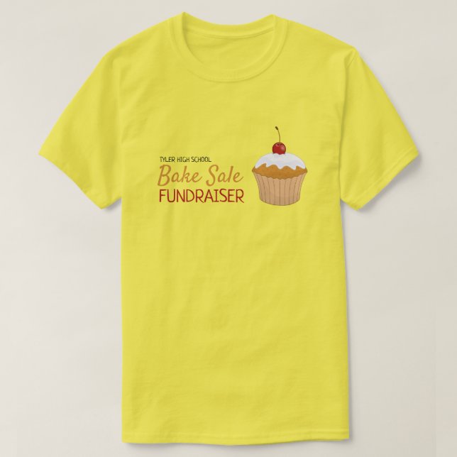 Camiseta Torta de cerezo, evento de venta de pasteles de ca (Diseño del anverso)