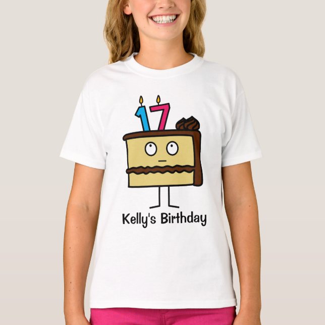 Camiseta Torta de cumpleaños 17 con velas (Anverso)