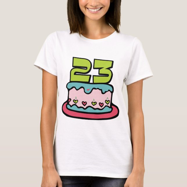 Camiseta Torta de cumpleaños de 23 años (Anverso)
