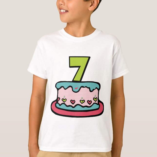 Camiseta Torta de cumpleaños de 7 años (Anverso)