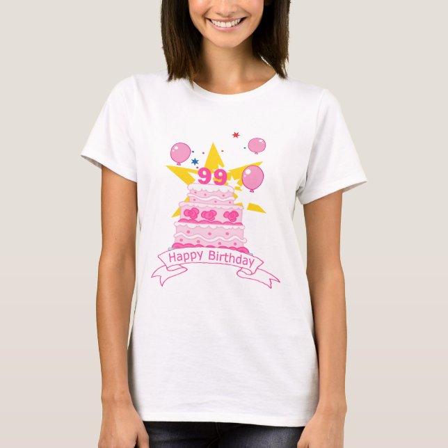 Camiseta Torta de cumpleaños de 99 años (Anverso)