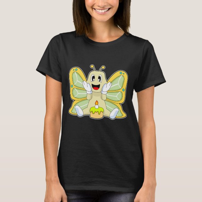 Camiseta Torta de cumpleaños de mariposa (Anverso)