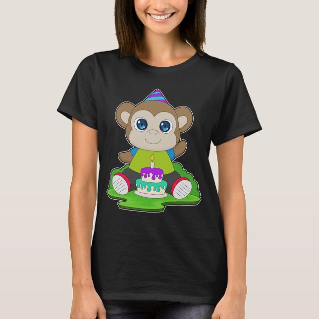 Camiseta Torta de cumpleaños de mono (Anverso)