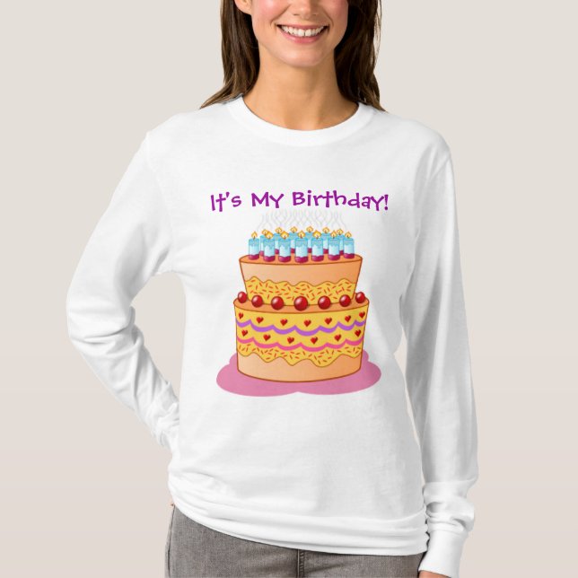 Camiseta Torta de cumpleaños grande (Anverso)