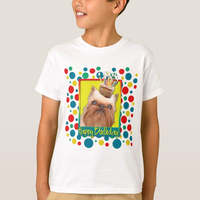 Camiseta Torta de cumpleaños - Griffon de Bruselas (Anverso)