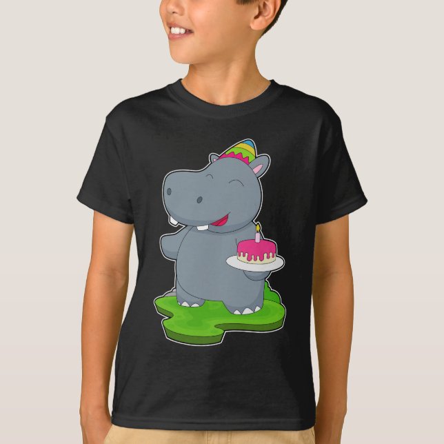 Camiseta Torta de cumpleaños Hippo (Anverso)