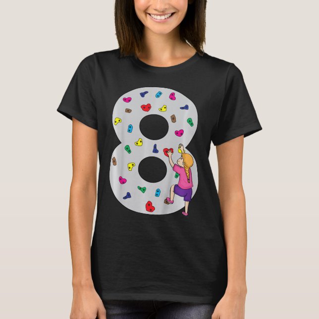 Camiseta Torta de cumpleaños número 8 para fiesta de escala (Anverso)