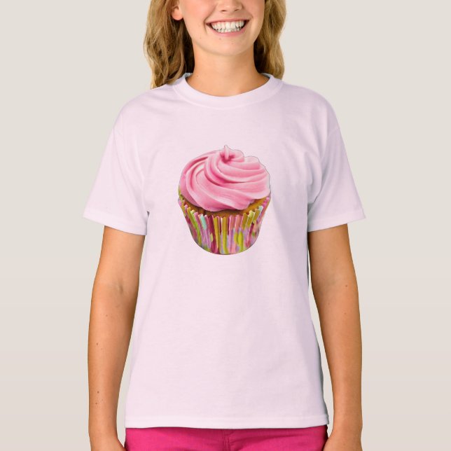 Camiseta Torta de fresa con escarcha rosa (Anverso)