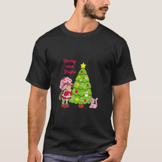 Camiseta Torta de fresa, mora y Navidades brillantes Tr