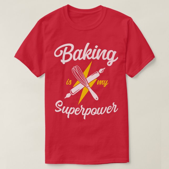 Camiseta Torta de hornear Rolling Pin Whisk (Diseño del anverso)