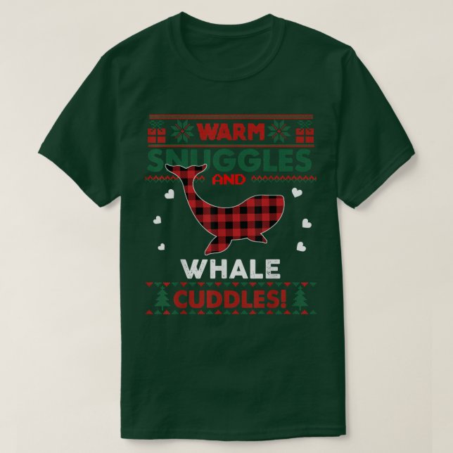 Camiseta Torta de regalos de Whale Lover Xmas Navidades feo (Diseño del anverso)