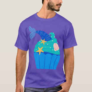 Camiseta Torta de sirena azul y verde