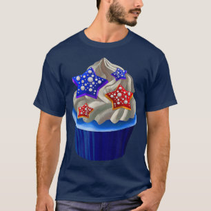 Camiseta Torta de torta norteamericana encima de la bandera