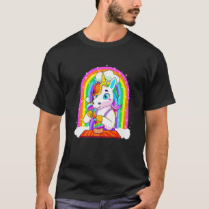Camiseta Torta de unicornio horneando Chica de las mujeres