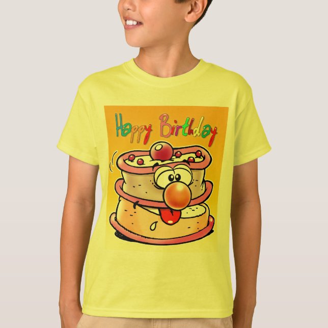 Camiseta Torta del feliz cumpleaños (Anverso)