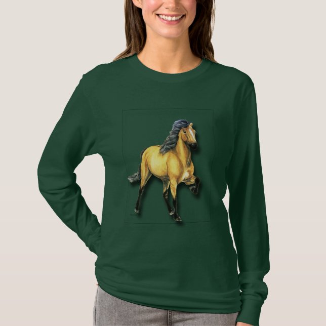 Camiseta Torta dorada 2 caballos islandeses (Anverso)