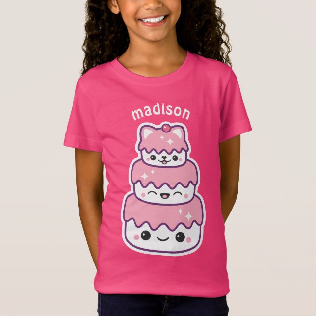 Camiseta Torta linda del gato del gatito (Anverso)