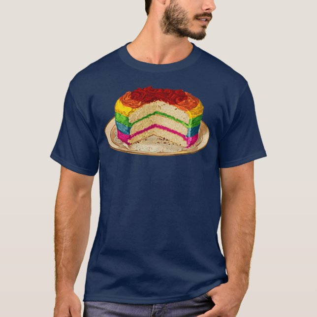 Camiseta Torta retra del arco iris (Anverso)