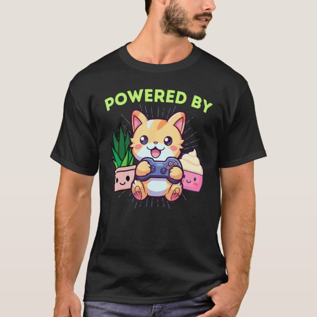 Camiseta Tortas Divertidas Con El Poder De Los Gatos Planta (Anverso)